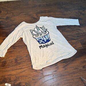 Magical Gray Kids Shirt with Cupcake Design